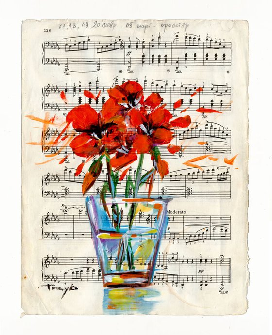Music and Flowers - 30x23
