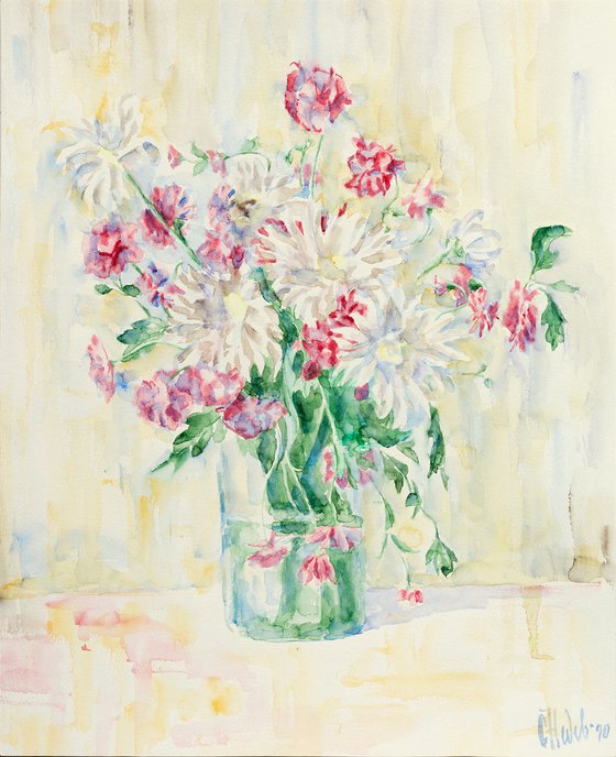 Flowers in a Glass Vase 1