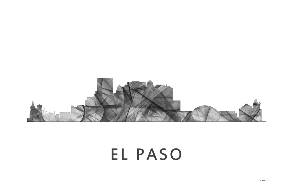El Paso Texas Skyline WB BW by Marlene Watson
