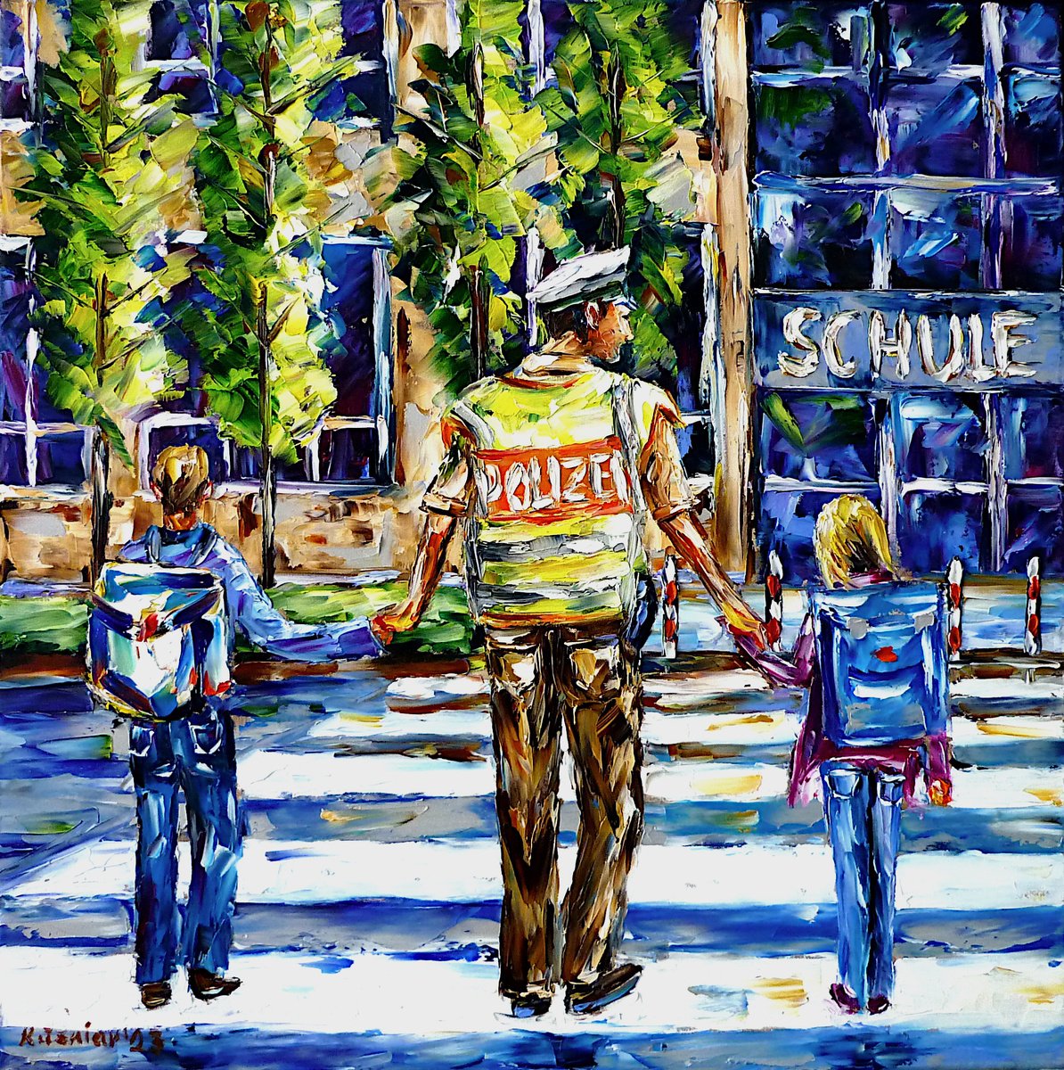 Expressive Oil Painting , My Friend And Helper By Mirek Kuzniar, 20 X 20, Artwork For Sale On Artfinder