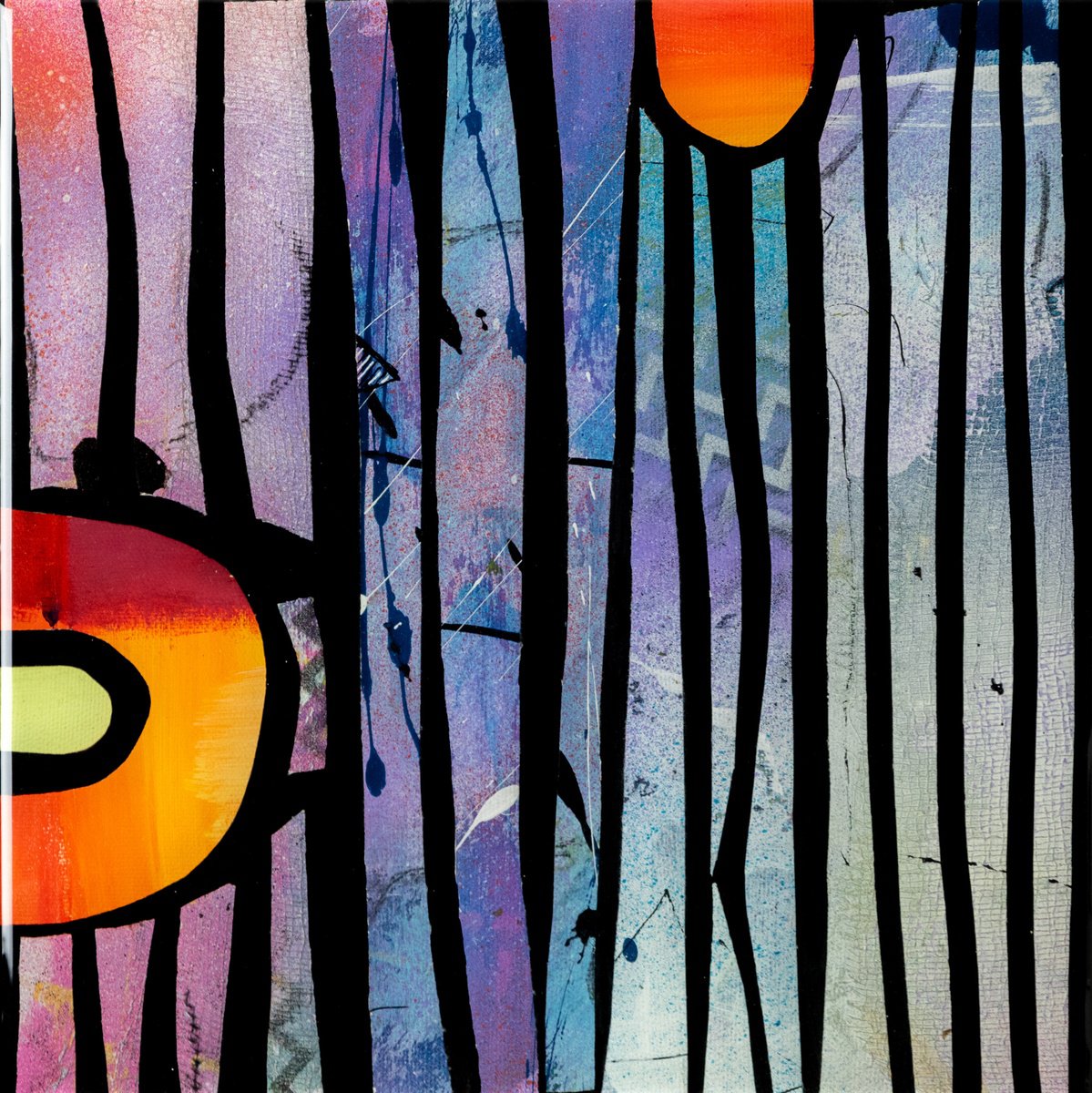 Geometric Abstract Acrylic Painting By Chantal Proulx, 10 X 10, Some Enchanted Evening, Original Artwork