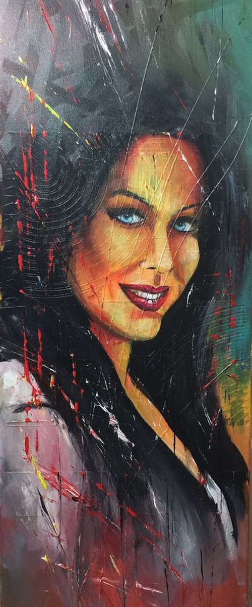Woman portrait. 30x90 by Eka Peradze