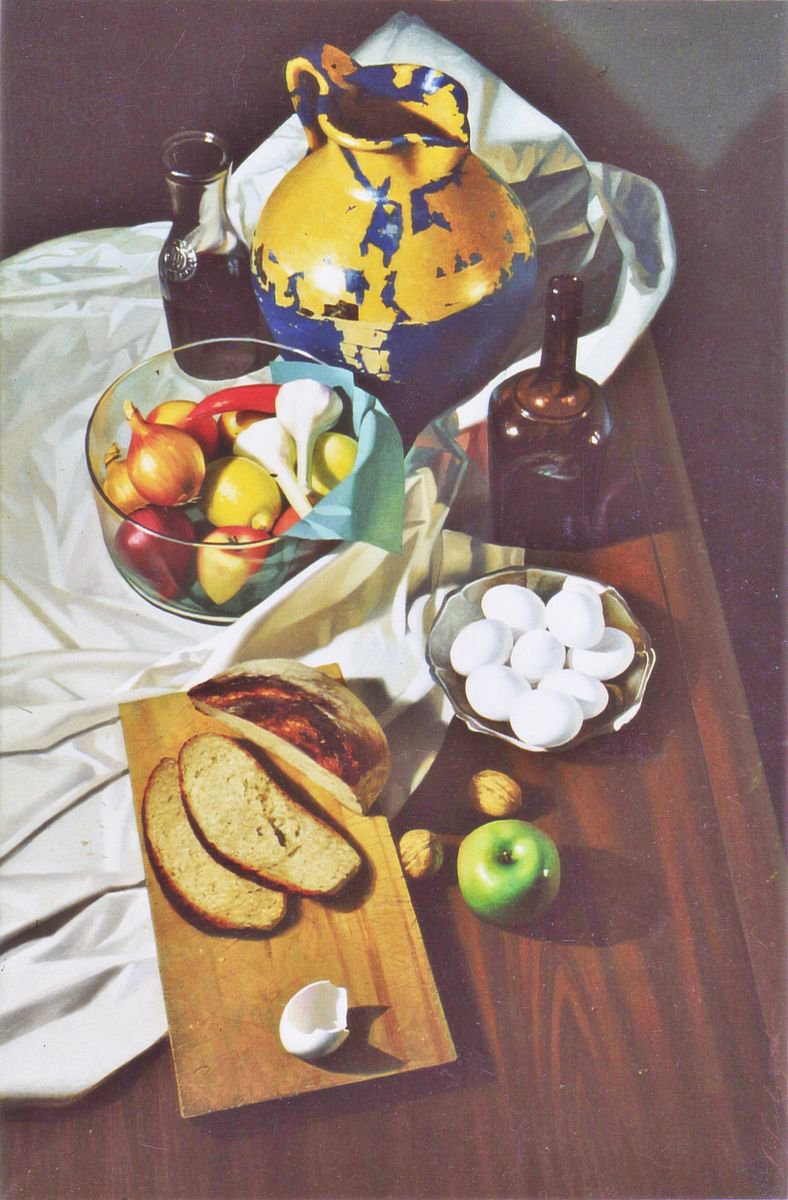 Photorealistic Still Life Oil Painting By Sergej Sologub, 39 X 59", Stillleben, Original Artwork