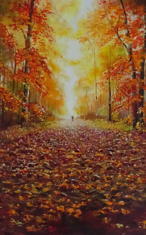 The Autumn Lights The Way by Mel Davies Original Art
