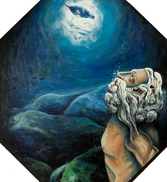 Neptune admirant l'ombre d'Argo,  Oil on plywood