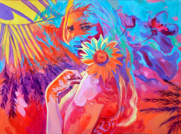 Tropical Sunset By Anna Masiul Gozdecka Artfinder
