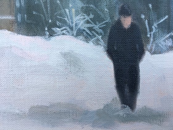 Man Waiting In The Snow