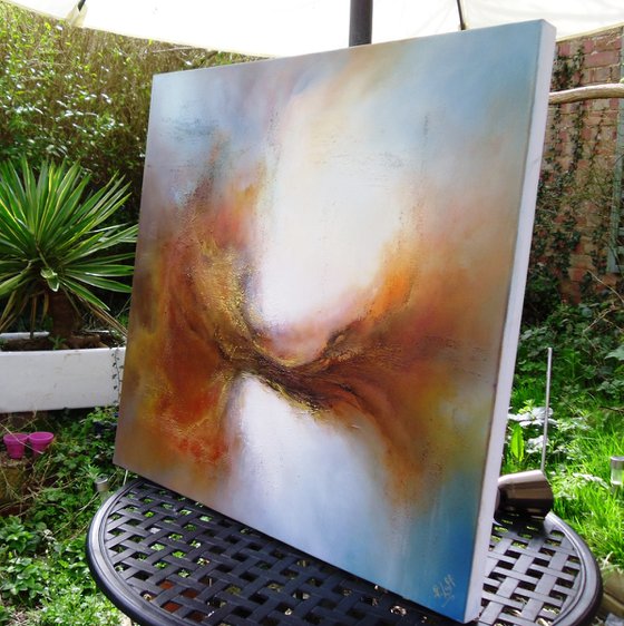 SURGE OF LIFE (Large deeply textured oil painting (80cms X 80cms)