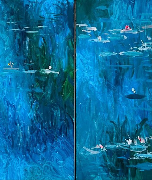 After Monet - Diptych by Shabs  Beigh