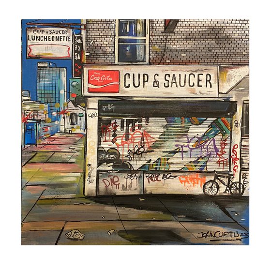 Cup and Saucer   -  Original on canvas board
