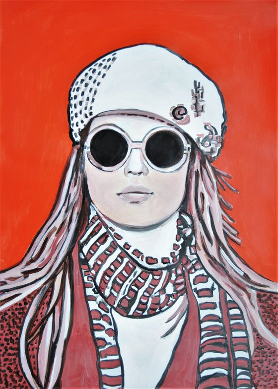 Girl with sunglasses / 71 X 51 cm