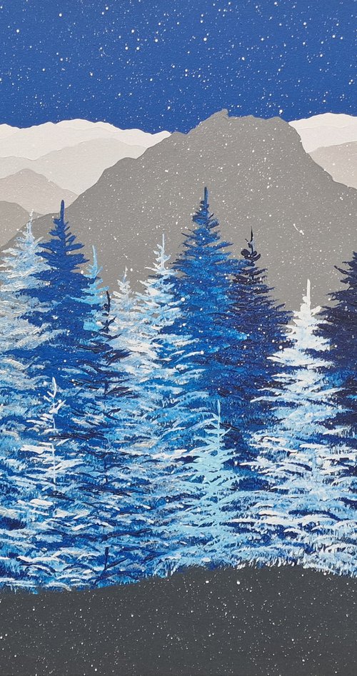 Wintry skyline above Grasmere, The Lake District by Sam Martin