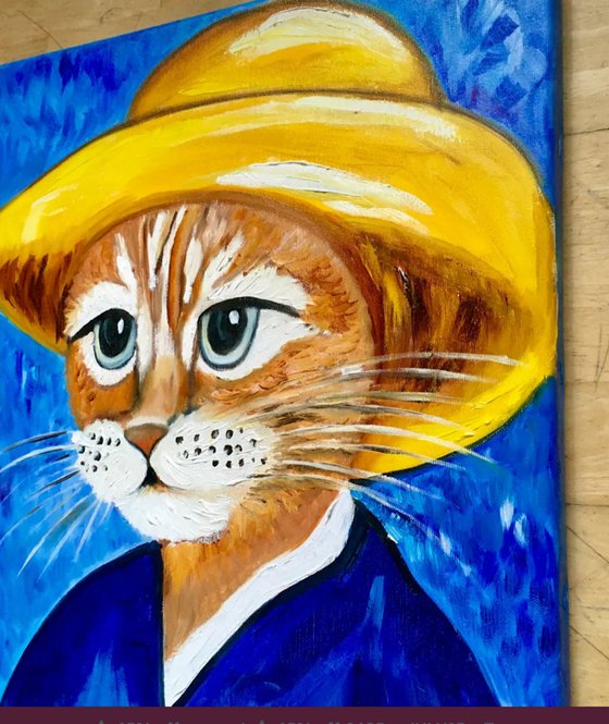 Cute Cat La Vincent Van Gogh
