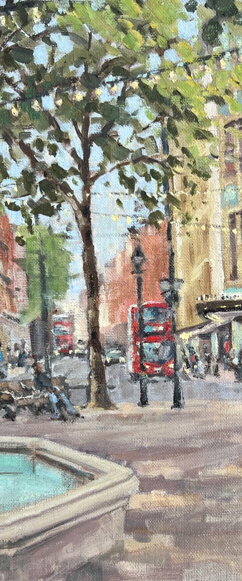 Sloane Square, cold spring day by Louise Gillard