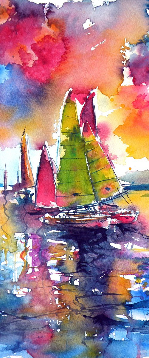 Dramatic mood with sailboats by Kovács Anna Brigitta