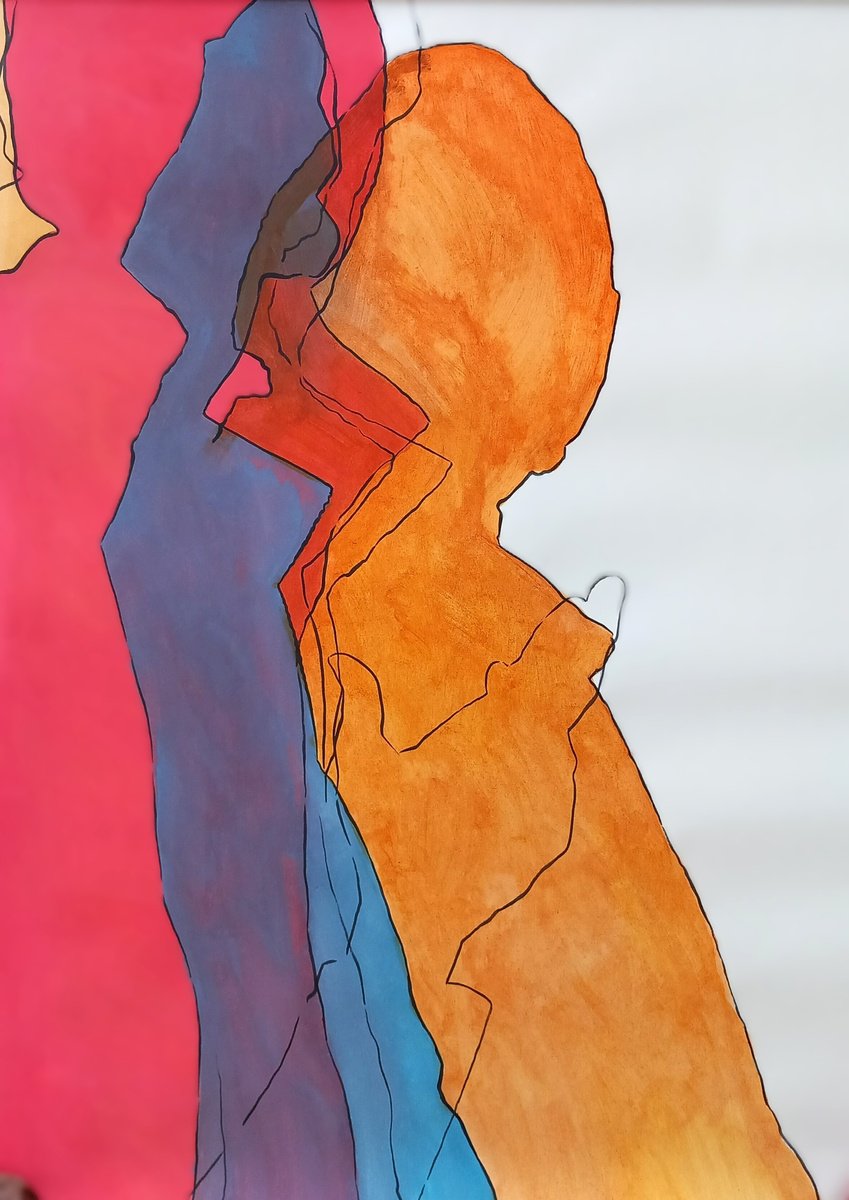 Organic Portrait Painting By Adam Grose Ma Pgce, 22 X 34, Question, Original Artwork