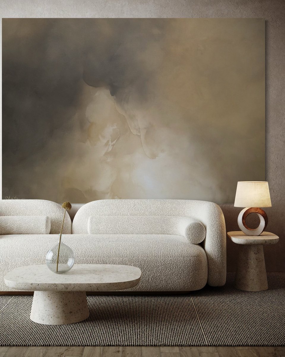 Abstract Acrylic Painting By Gabriela Azar Schreiner, 73 X 51, Vanishing Light, Original Artwork