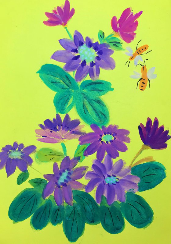 Cosmea and bees