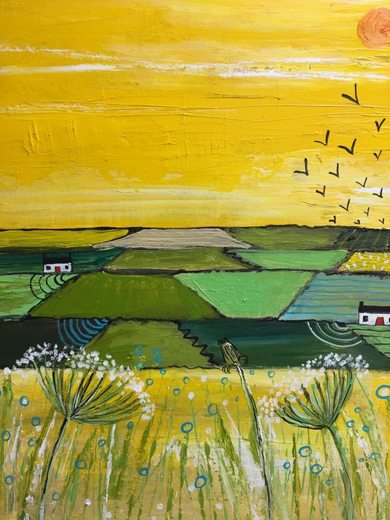 The Yellow of Summer - Scottish landscape on canvas