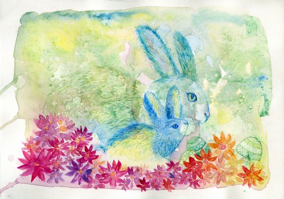 Two Easter bunnies