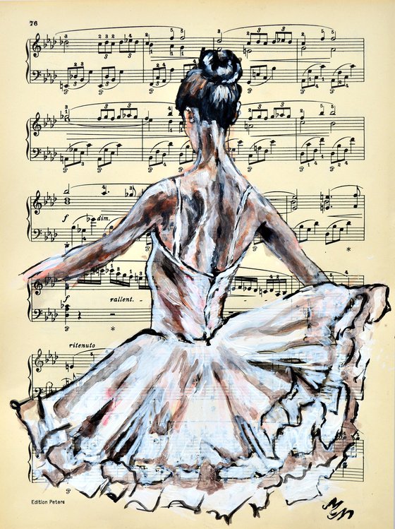Ballerina XVII - Vintage Music Page, GIFT idea