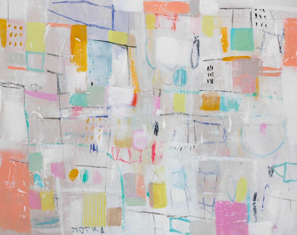 Geometric Painting , Summer 06 By Duealberi, 39 X 31, Artwork For Sale On Artfinder