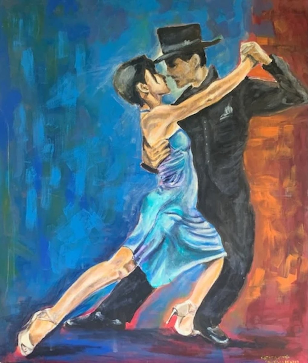 Acrylic Painting , Tango By Kasia Januszkiewicz, 28 X 31, Artwork For Sale On Artfinder
