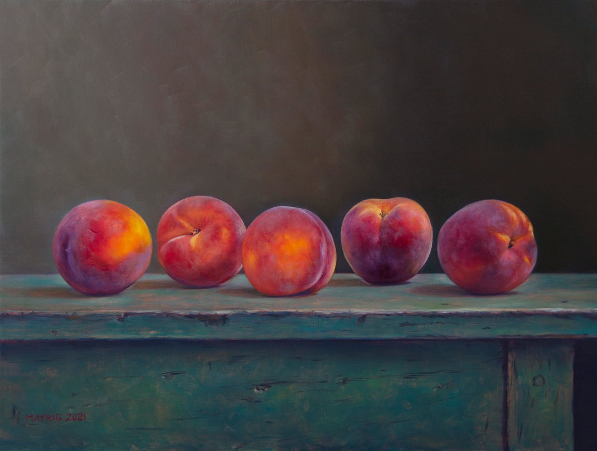 Photorealistic Oil Painting , Five In A Row By Mayrig Simonjan, 21 X 16, Artwork For Sale On Artfinder