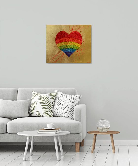 27.5” Rainbow, heart, love