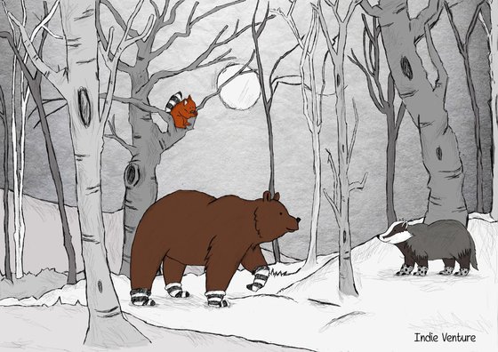Forest of socks, the bear, the badger and the squirrel