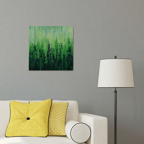 Lush Green - Textured Nature Abstract Painting