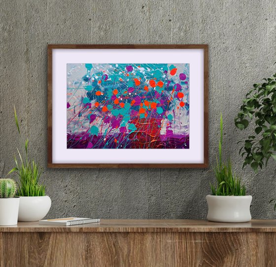 Winter Flowers Abstract painting