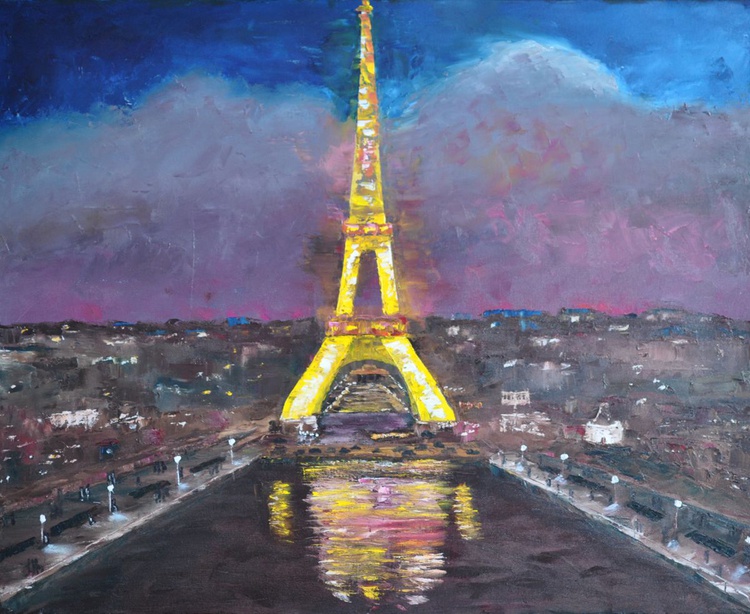 Paris At Night Large Painting Artfinder