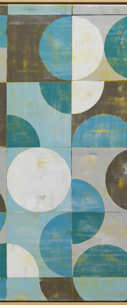Abstract painting Traffic Square Grey - Large Abstract Artwork - 105x105cm - Ronald Hunter 36O by Ronald Hunter