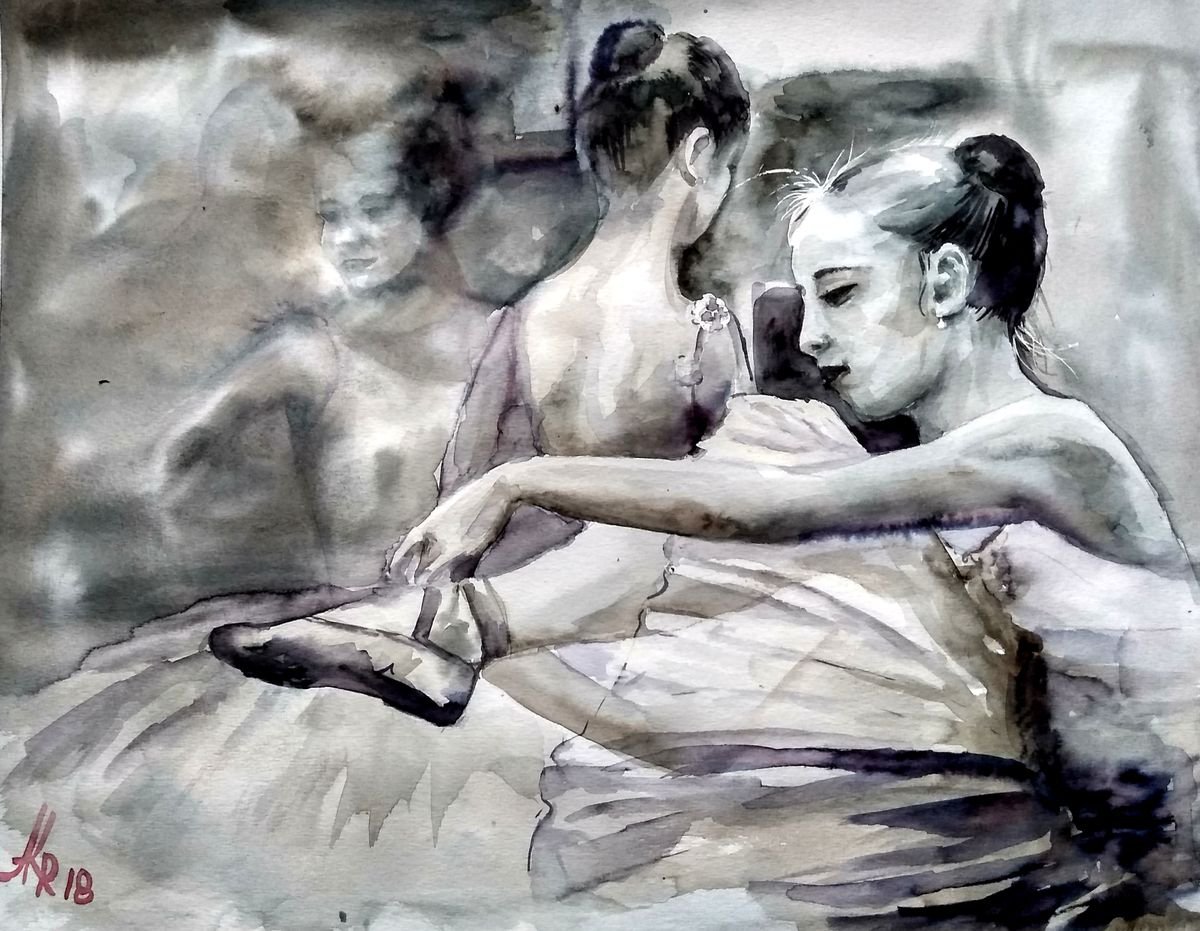 Little dancer, WATERCOLOUR PAINTING by Ann Krasikova