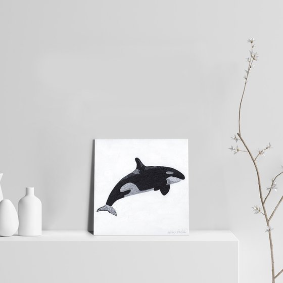 Orca - pointillism painting