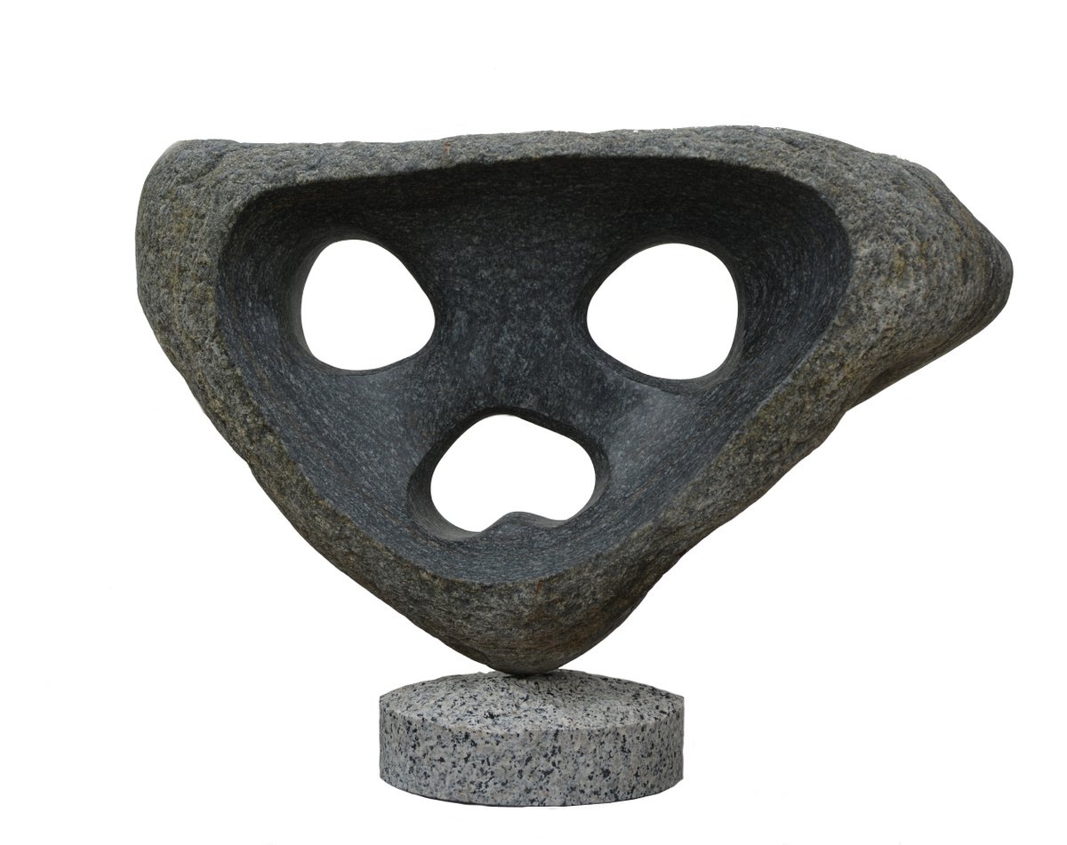 Expressive Portrait Stone Sculpture By Ognyan Chitakov, 22 X 16", "Droopy", Original Artwork