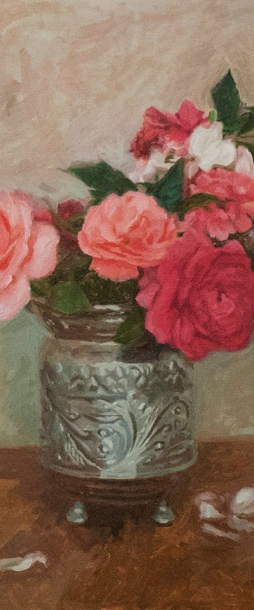 Roses, geraniums and gardenias by Radosveta Zhelyazkova