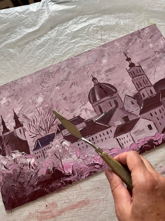 Lviv City Rooftops Painting