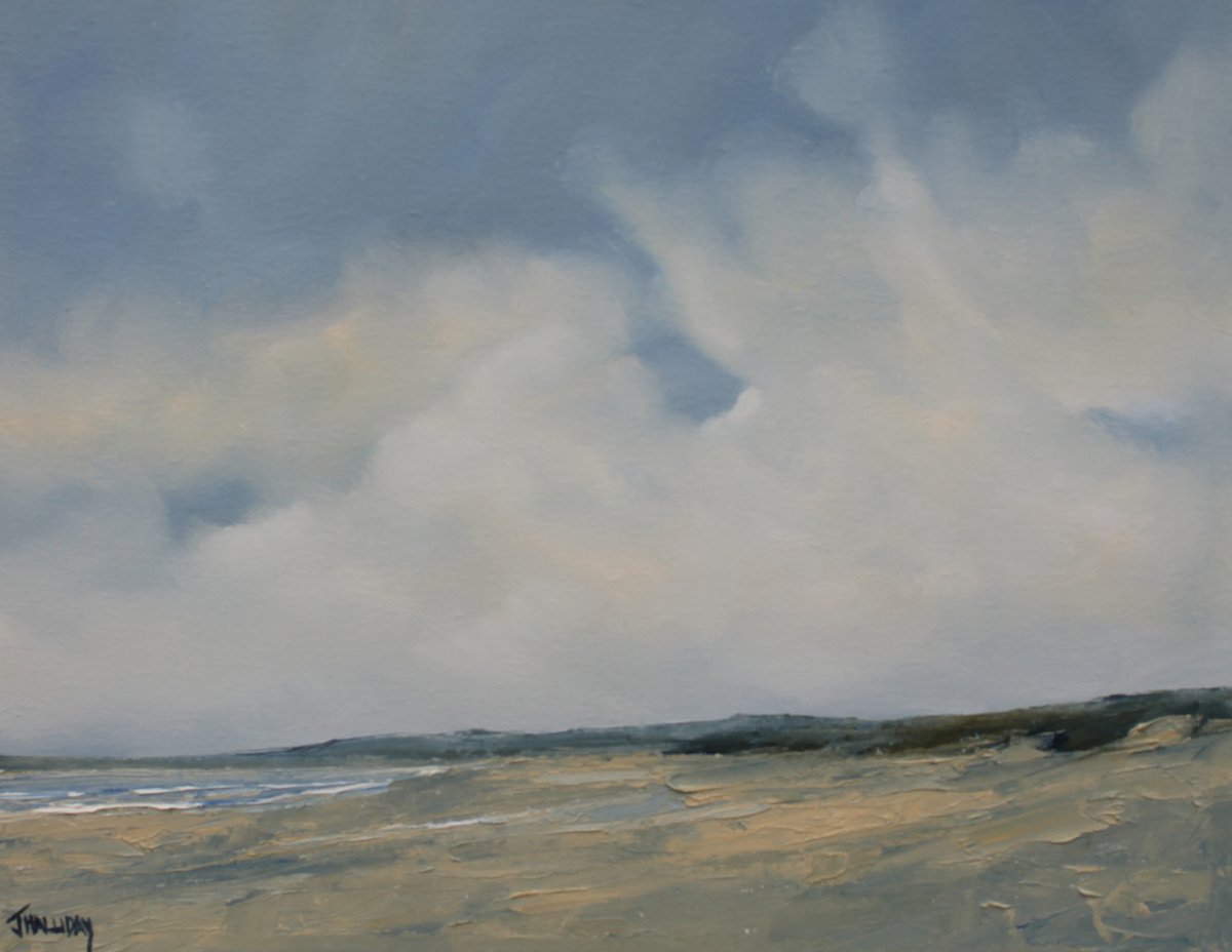 Impressionistic Landscape Oil Painting By John Halliday, 18 X 14, Northern Shore, Ireland, Original Artwork