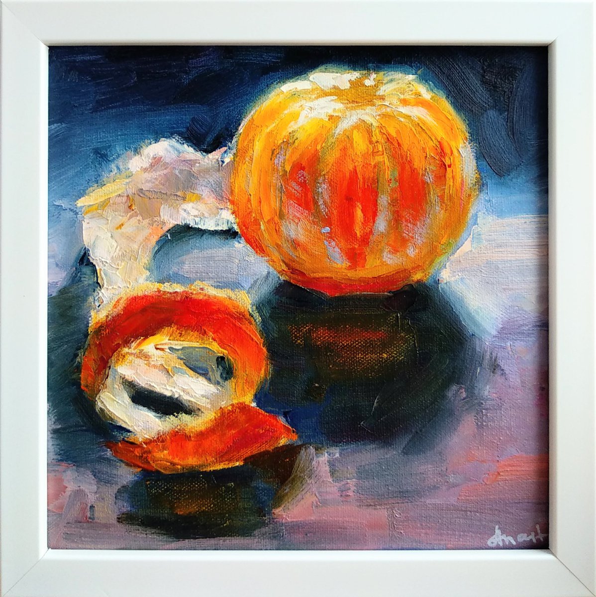 Fresh Mandarins Still Life Fruits & Vegetables Kitchen Decor Sunny Vegan Style by Anastasia Art Line