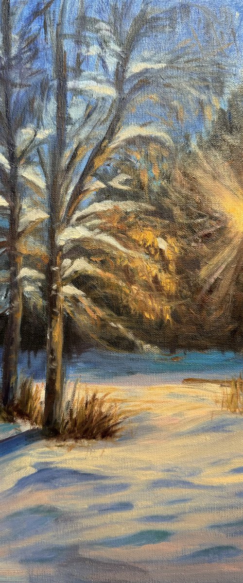 Winter evening original artwork by Kateryna Boykov