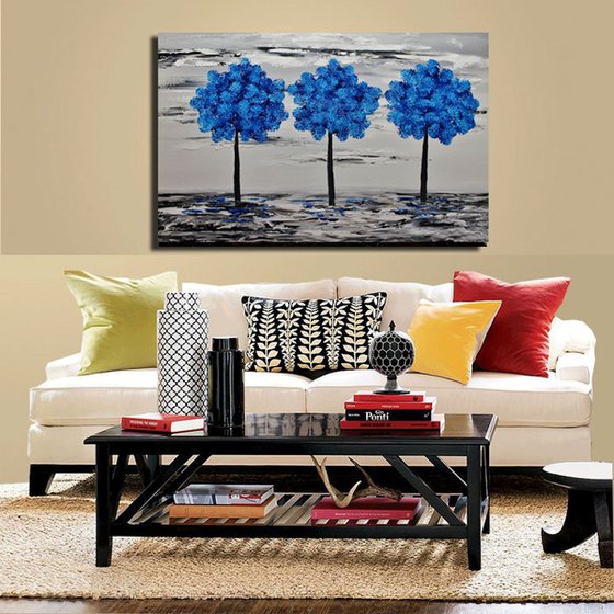 Blue Blooming Tree, sale was 395 now 145 USD.