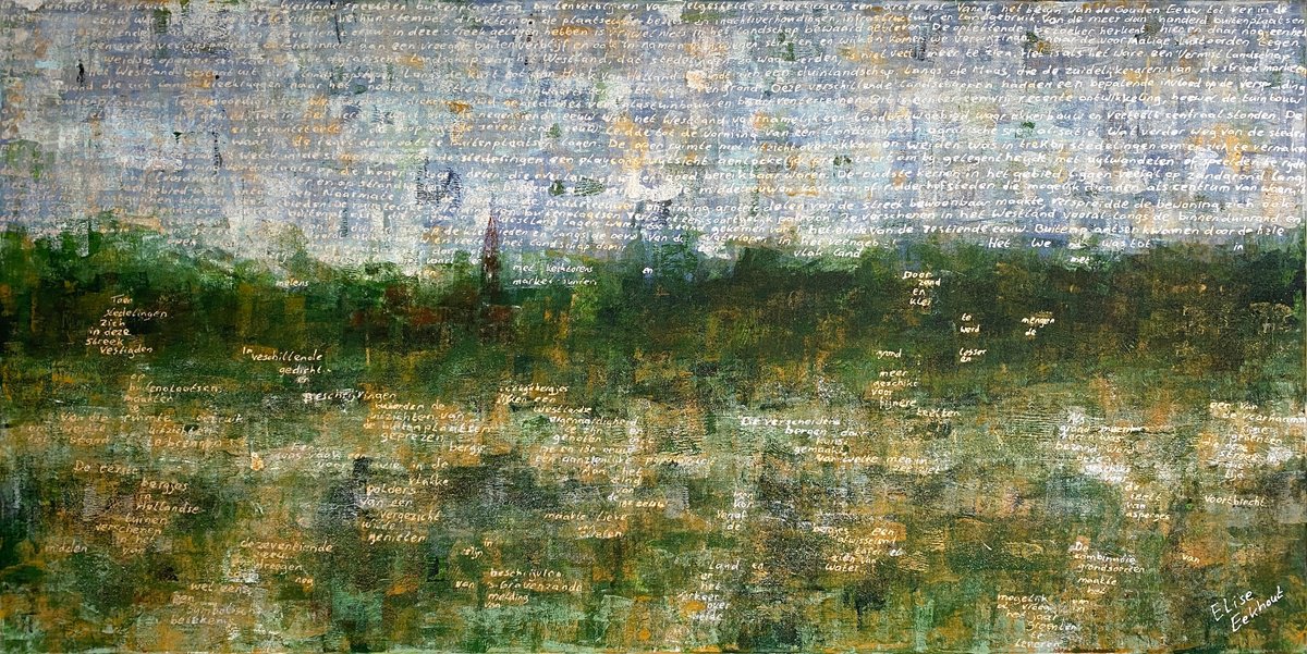 Abstract Landscape Acrylic Painting By Elise Eekhout, 55 X 28, Missing Land 02, Original Artwork