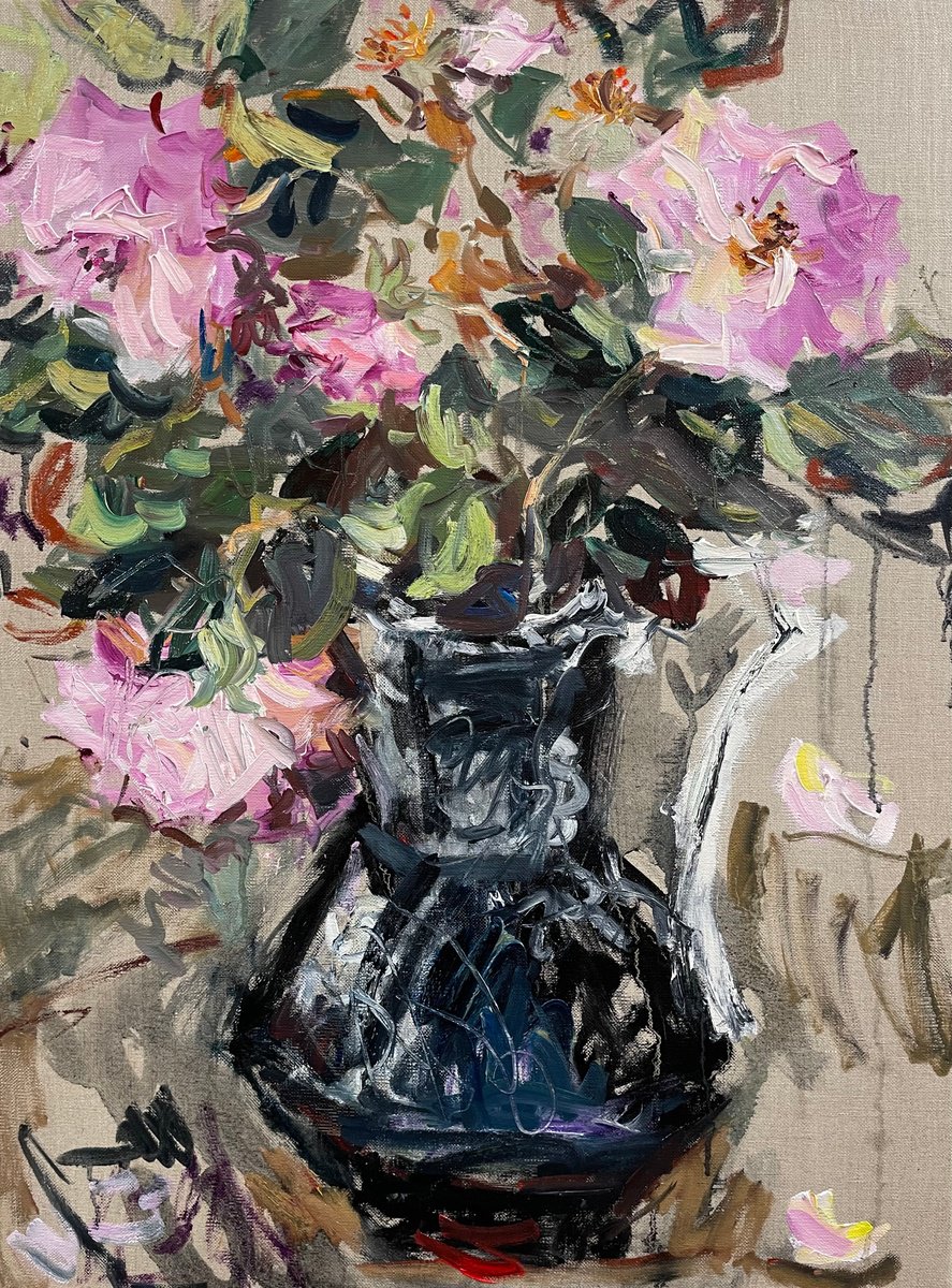 Vase of roses by Lilia Orlova-Holmes
