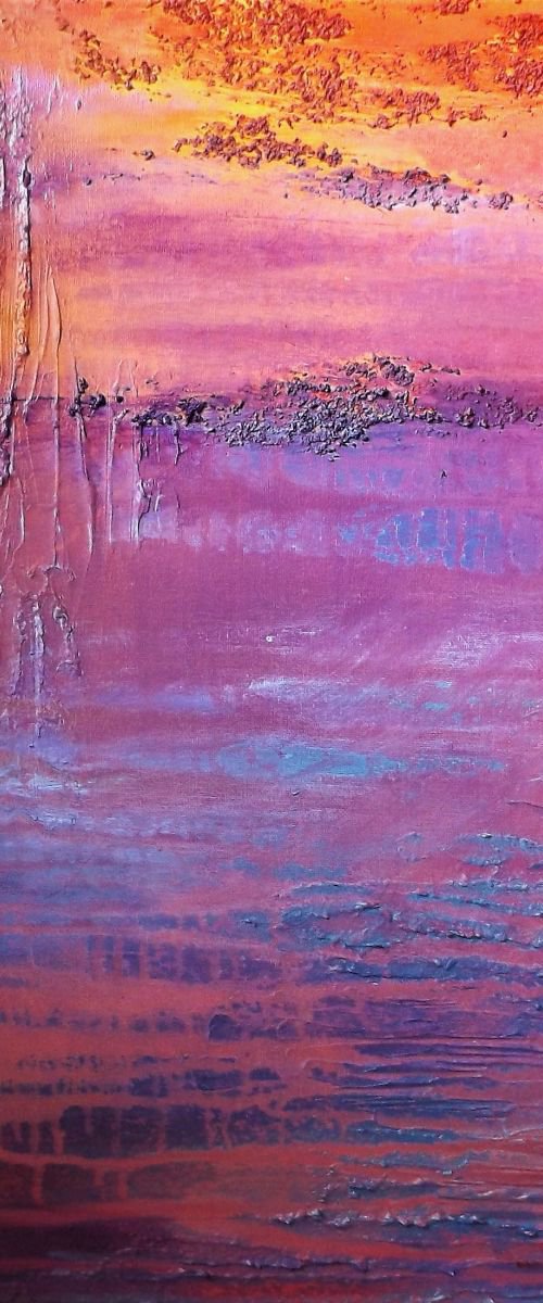 'Island Sunset' - Modern art, impressionist painting, seascape, sky by Lisa Price