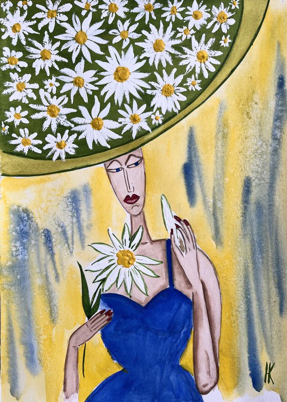 Woman with Daisy... Loves...not loves