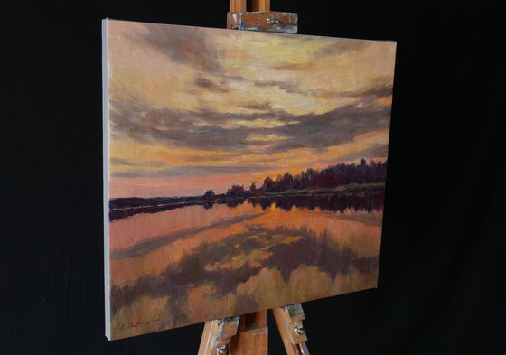 Sunset painting - sky landscape