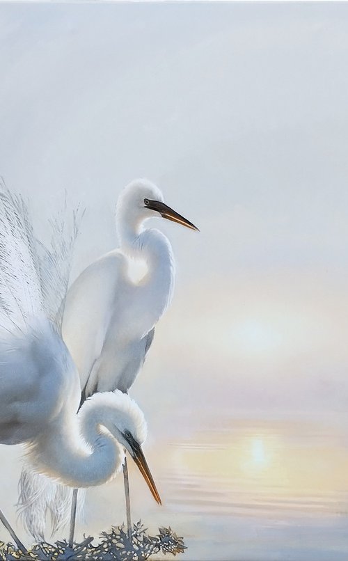 A FAMILY NEST /EGRETS by Tatiana Rezvaya