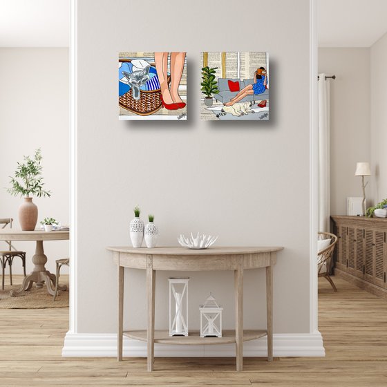 Cat Capers Laundry 2 30cm x 30cm